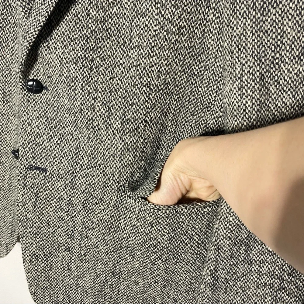 Vintage Harris Tweed Grey Wool Blazer Suit Jacket 44L - Picture 7 of 15